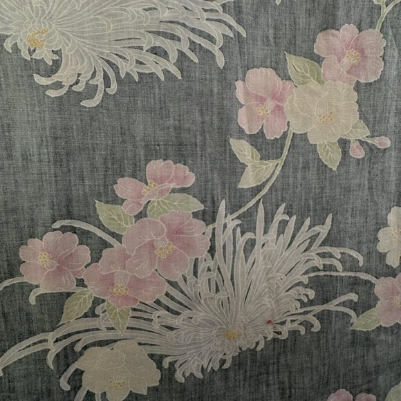 VTG Mark Raysten Malihini Large USA Made Half Button Up Shirt Floral Gray Pink - Picture 14 of 16